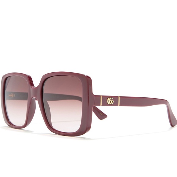 Gucci burgundy square sunglasses